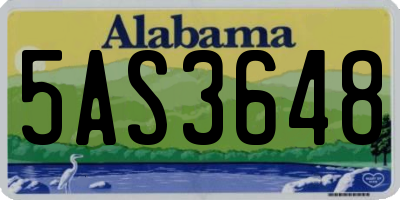 AL license plate 5AS3648