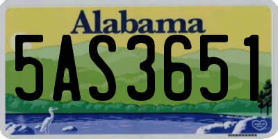 AL license plate 5AS3651