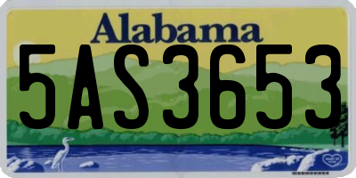 AL license plate 5AS3653
