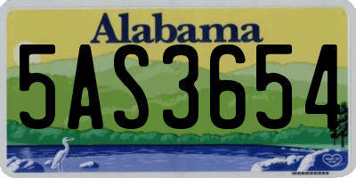 AL license plate 5AS3654