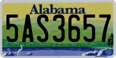 AL license plate 5AS3657