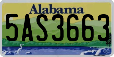 AL license plate 5AS3663