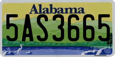AL license plate 5AS3665