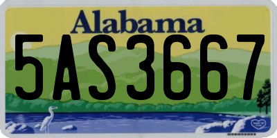 AL license plate 5AS3667