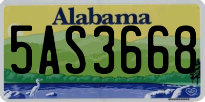 AL license plate 5AS3668