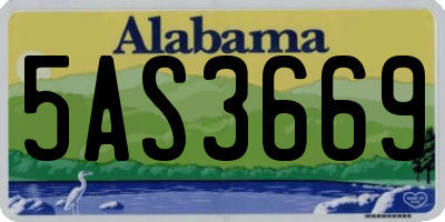 AL license plate 5AS3669