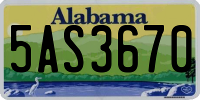 AL license plate 5AS3670