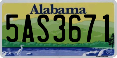 AL license plate 5AS3671
