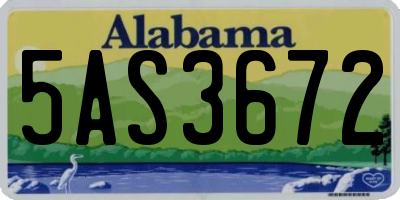 AL license plate 5AS3672