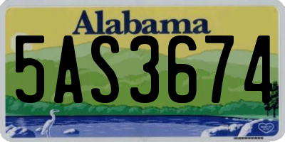 AL license plate 5AS3674