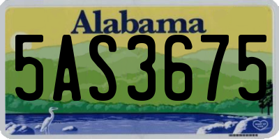 AL license plate 5AS3675
