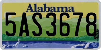 AL license plate 5AS3678