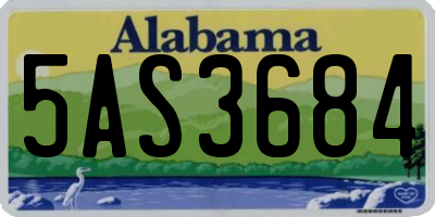 AL license plate 5AS3684