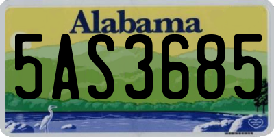 AL license plate 5AS3685