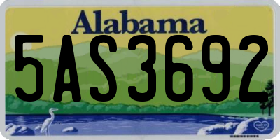 AL license plate 5AS3692