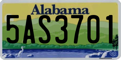 AL license plate 5AS3701
