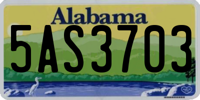 AL license plate 5AS3703