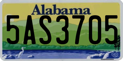 AL license plate 5AS3705