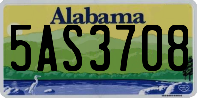 AL license plate 5AS3708