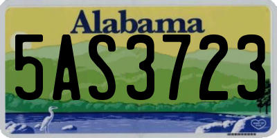 AL license plate 5AS3723