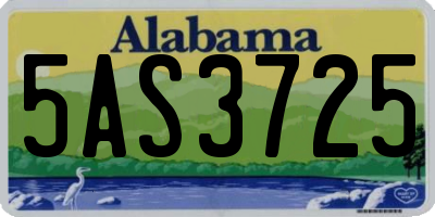 AL license plate 5AS3725