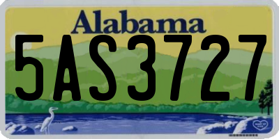 AL license plate 5AS3727