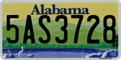AL license plate 5AS3728