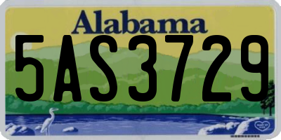 AL license plate 5AS3729
