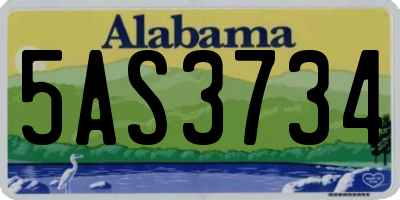 AL license plate 5AS3734