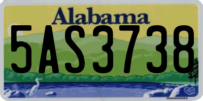 AL license plate 5AS3738