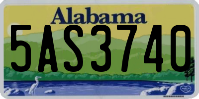 AL license plate 5AS3740