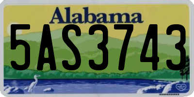 AL license plate 5AS3743