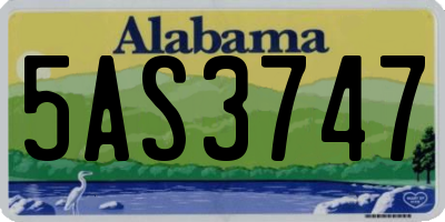 AL license plate 5AS3747