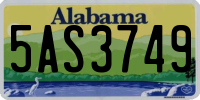 AL license plate 5AS3749