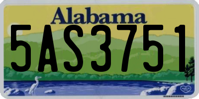 AL license plate 5AS3751