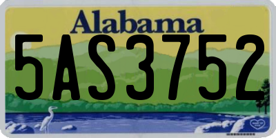 AL license plate 5AS3752