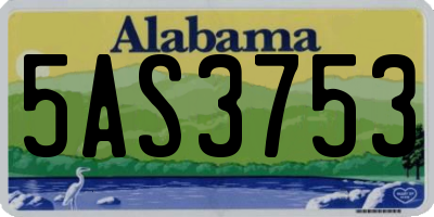 AL license plate 5AS3753