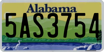AL license plate 5AS3754