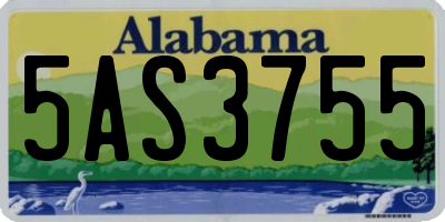 AL license plate 5AS3755