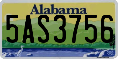 AL license plate 5AS3756