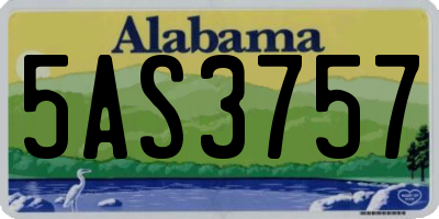 AL license plate 5AS3757