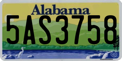 AL license plate 5AS3758