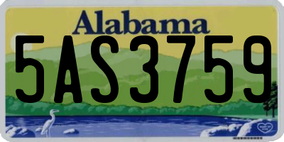 AL license plate 5AS3759