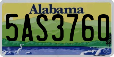 AL license plate 5AS3760