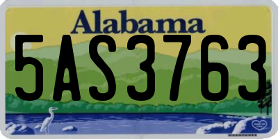 AL license plate 5AS3763