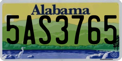 AL license plate 5AS3765