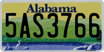 AL license plate 5AS3766