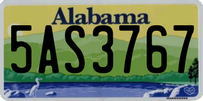 AL license plate 5AS3767