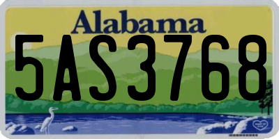 AL license plate 5AS3768