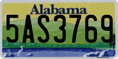 AL license plate 5AS3769